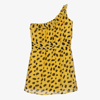The Animals Observatory Cheetah Print Cotton Dress In Yellow
