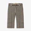 GUCCI BABY BOYS BLACK CHECK WOOL TROUSERS