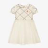 GUCCI GIRLS IVORY SEQUINED TULLE DRESS