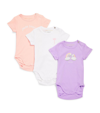 Palm Angels Baby Girl's Cotton Bodysuit, Pack Of 3 In White Pink