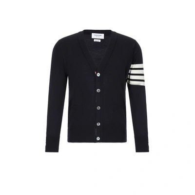 Thom Browne Gilet En Laine Mérinos In Blue