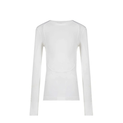 Givenchy Cut-out Long-sleeve Stretch-jersey Top In Bianco