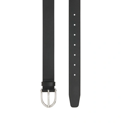 Saison Oval Buckle Leather Belt In Black