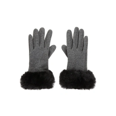 Saison Faux Fur Gloves In Gray