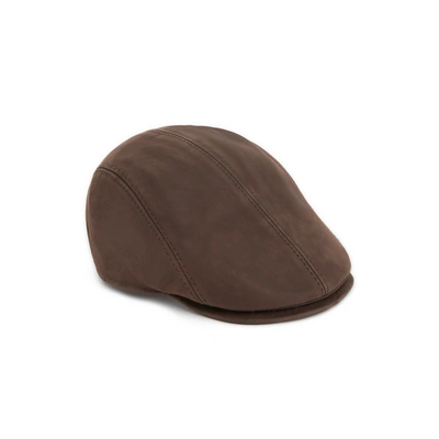 Saison Leather Beret In Brown