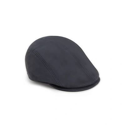 Saison Leather Beret In Gray