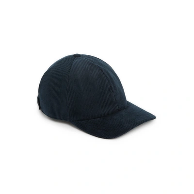 Saison Corduroy Baseball Cap In Blue