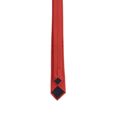 Au Printemps Paris Silk Jacquard Tie In Red