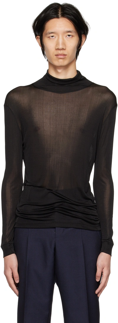 Maison Margiela Sheer Long-sleeved T-shirt In Black | ModeSens