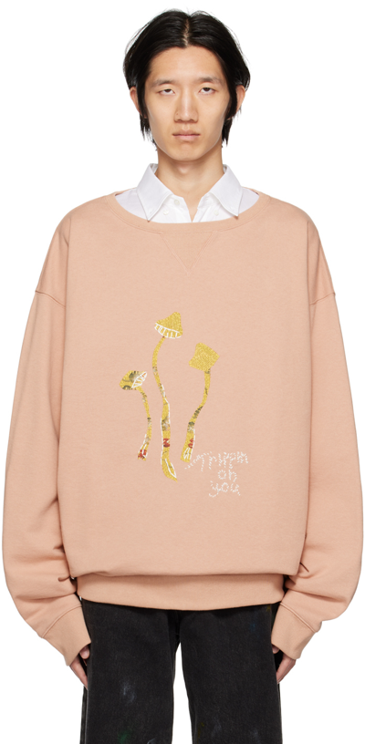 Maison Margiela Pink Mushroom Sweatshirt In 203 Dusty Pink