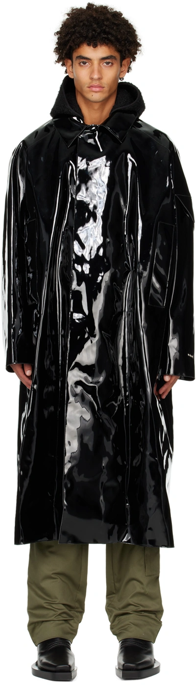 Alyx High-shine Finish Rain Coat In Black