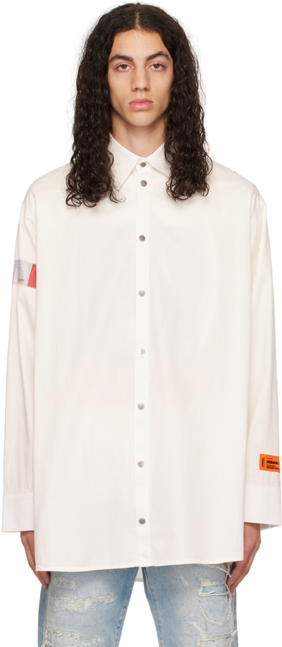 Heron Preston Stripe-detail Popeline Shirt In Off White