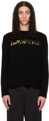 Jw Anderson Run Hany Metallic Logo-intarsia Wool-blend Sweater In 999 Black