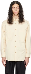 KING & TUCKFIELD OFF-WHITE PATCH POCKET SHIRT