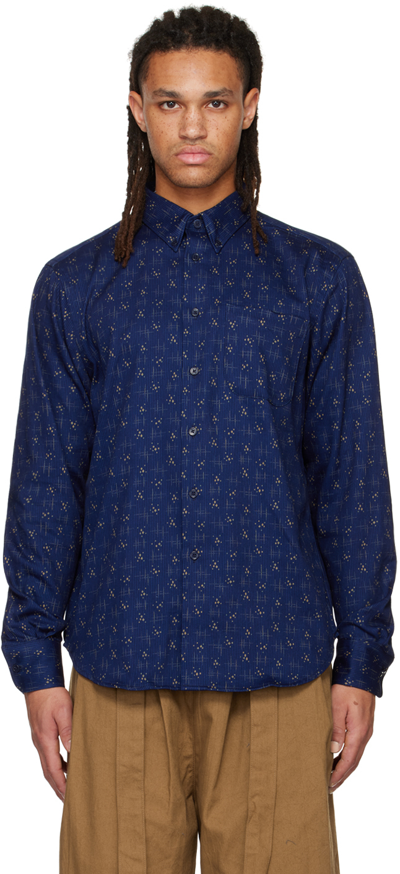 Naked And Famous Navy Easy Shirt In Indigo