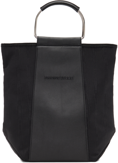 Marine Serre Black Moiré Tote In 00 Black