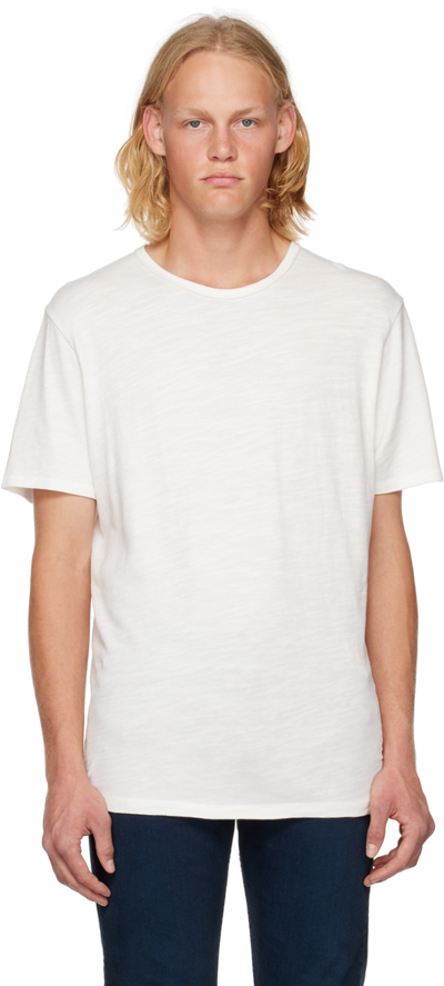 Rag & Bone Flame Crew-neck Slubbed Cotton-jersey T-shirt In Ivory