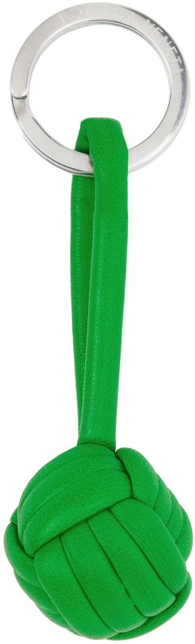 Bottega Veneta Green Charm Keychain In 3724-parakeet-silver