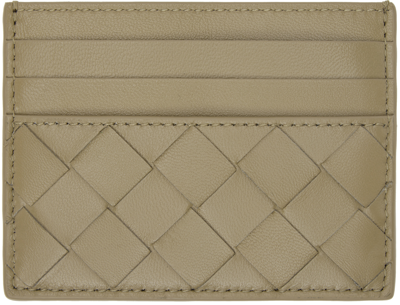 Bottega Veneta Taupe Credit Card Case In 1520 Taupe-gold