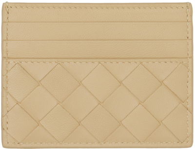 Bottega Veneta Beige Credit Card Holder In 9776 Porridge-gold