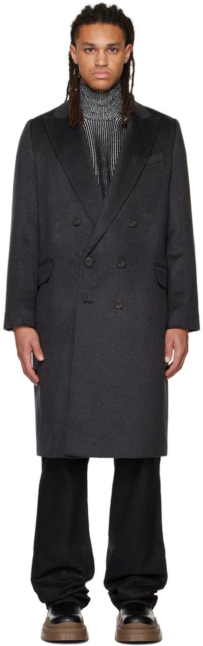 Max Mara Grey Toronto Coat In 019 Dark Grey