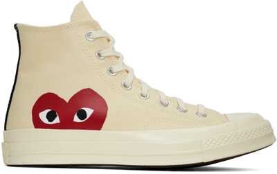Comme Des Garçons Play Off-white Converse Edition Chuck 70 Hi Sneakers In Cream