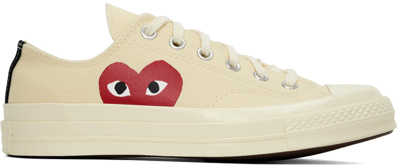 Comme Des Garçons Play Off-white Converse Edition Chuck 70 Sneakers In Beige