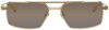 Valentino Men's V-sei Double-bridge Aviator Sunglasses In Gold/brown To Gold Gradient