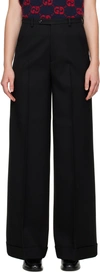 GUCCI BLACK ROLLED CUFF TROUSERS