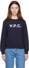 Apc A.p.c. Relaxed-fit Lightweight Cotton Blend Sweatshirt In Iak Dark Navy