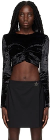 Msgm Black Twist Blouse In Black