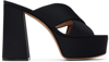 GIANVITO ROSSI BLACK SHERIDAN PLATFORM SANDALS