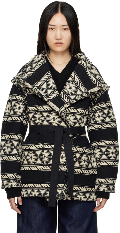 Isabel Marant Étoile Josialo Fringed Cotton-jacquard Jacket In Black