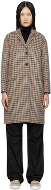 's Max Mara Jona Checked Virgin Wool Coat In 002 Camel