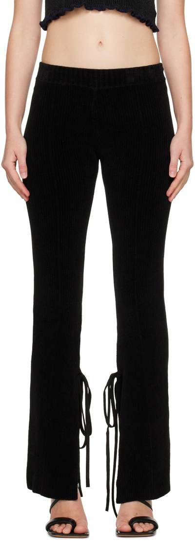 Jacquemus Le Pantalon Maille Flared Pants In 990 Black