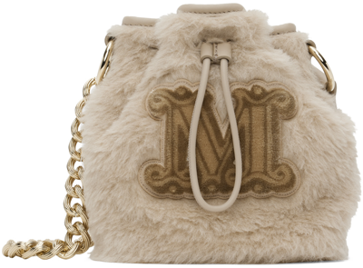 Max Mara Beige Teddy Bucket Bag In 002 Sand