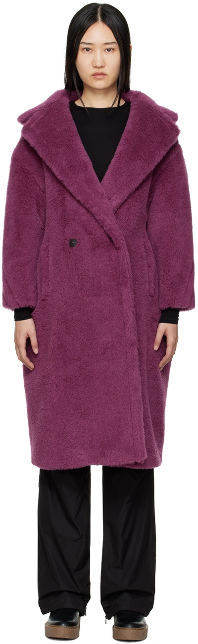 Max Mara Teddy Bear Icon Alpaca-blend Coat In Ametista