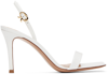 GIANVITO ROSSI WHITE RIBBON STILETTO 85 HEELS