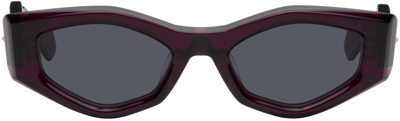 Valentino Garavani Purple Iii Irregular Frame Sunglasses In Purple/dark Grey