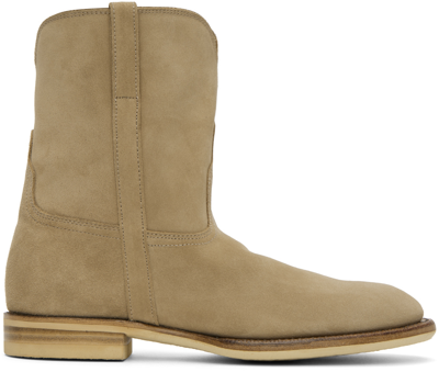 Auralee Suede Ankle Boots In Beige Suede ModeSens