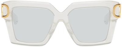 Valentino Garavani Transparent I Squared Frame Sunglasses In Ivory/silver