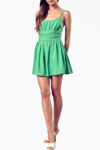 DO + BE Open-Back Shirred Twill Romper in Green