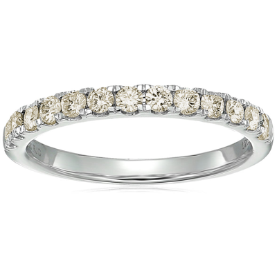 Vir Jewels 1/2 Cttw Champagne Diamond Wedding Band 14k White Gold 13 Stones Round