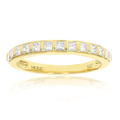 Vir Jewels 1/2 Cttw Princess Cut Diamond Wedding Band 14k Yellow Gold 13 Stones Channel Set