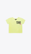 FLOWERS BY ZOE Girls - Peace Love Graphic Tee in Yellow