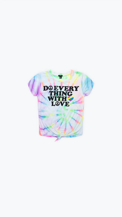 Flowers By Zoe Kids' Girls - Do Everything With Love Tee In Neon Rainbow In Multi