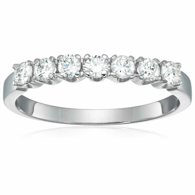 Vir Jewels 3/4 Cttw Diamond Wedding Band In 14k White Gold 7 Stones Prong Set