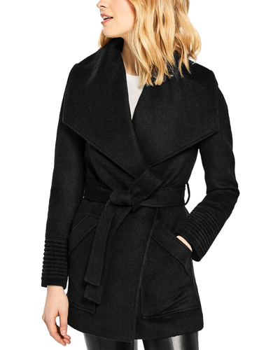 Sentaler Rib Sleeve Alpaca & Wool Wrap Coat In Black