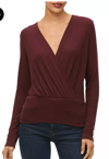 Michael Stars India Faux Wrap Sweater In Red