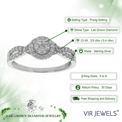 Vir Jewels 2/5 Cttw Round Cut Lab Grown Diamond Engagement Ring 925 Sterling Silver Prong Set